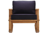 EEI-4177-NAT-NAV Marina Outdoor Patio Teak Rocking Chair By Modway