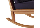 EEI-4177-NAT-NAV Marina Outdoor Patio Teak Rocking Chair By Modway