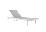 EEI-4204-WHI-GRY Charleston Outdoor Patio Aluminum Chaise Lounge Chair Set Of 2 By Modway
