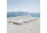 EEI-4205-WHI-GRY Charleston Outdoor Patio Aluminum Chaise Lounge Chair Set Of 4 By Modway