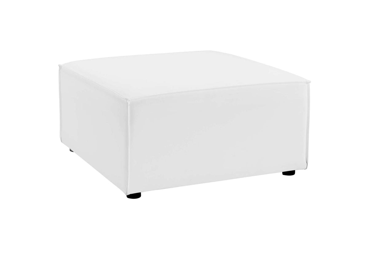 EEI-4211-WHI Saybrook Outdoor Patio Upholstered Sectional Sofa Ottoman By Modway