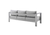 EEI-4228-SLV-GRY Shore Sunbrella® Fabric Aluminum Outdoor Patio Sofa By Modway