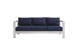 EEI-4228-SLV-NAV Shore Sunbrella® Fabric Aluminum Outdoor Patio Sofa By Modway