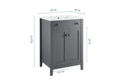 EEI-4250-GRY-WHI Nantucket 24" Bathroom Vanity By Modway