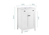 EEI-4250-WHI-WHI Nantucket 24" Bathroom Vanity By Modway