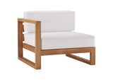 EEI-4257-NAT-WHI-SET Upland 4-Piece Outdoor Patio Teak Wood Furniture Set By Modway