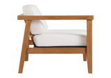 EEI-4258-NAT-WHI-SET Bayport 3-Piece Outdoor Patio Teak Wood Sectional Sofa Set By Modway