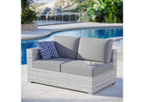 EEI-4303-LGR-GRY Convene Outdoor Patio Left-Arm Loveseat By Modway