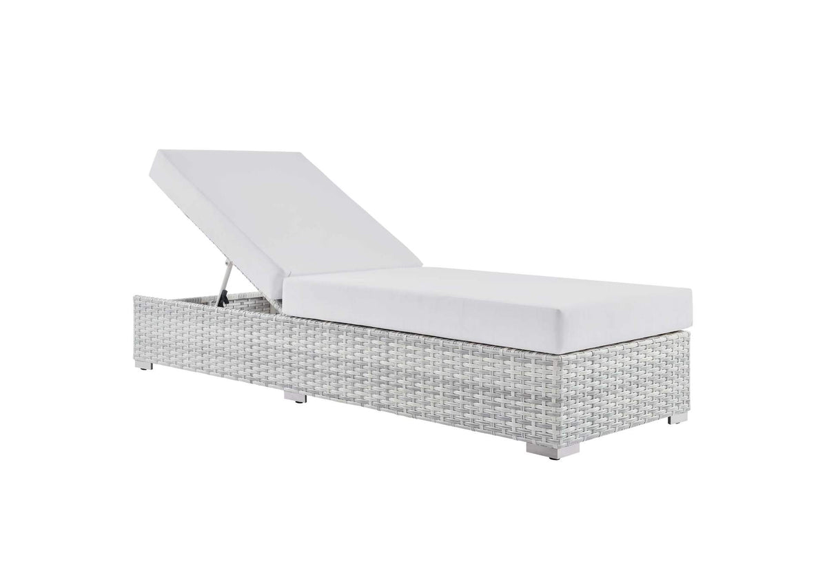 EEI-4307-LGR-WHI Convene Outdoor Patio Chaise By Modway