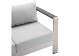 EEI-4313-SLV-GRY-SET Shore 3 Piece Sunbrella® Fabric Outdoor Patio Aluminum Set By Modway