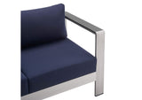 EEI-4313-SLV-NAV-SET Shore 3 Piece Sunbrella® Fabric Outdoor Patio Aluminum Set By Modway