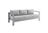 EEI-4316-SLV-GRY-SET Shore 4 Piece Sunbrella® Fabric Outdoor Patio Aluminum Set By Modway