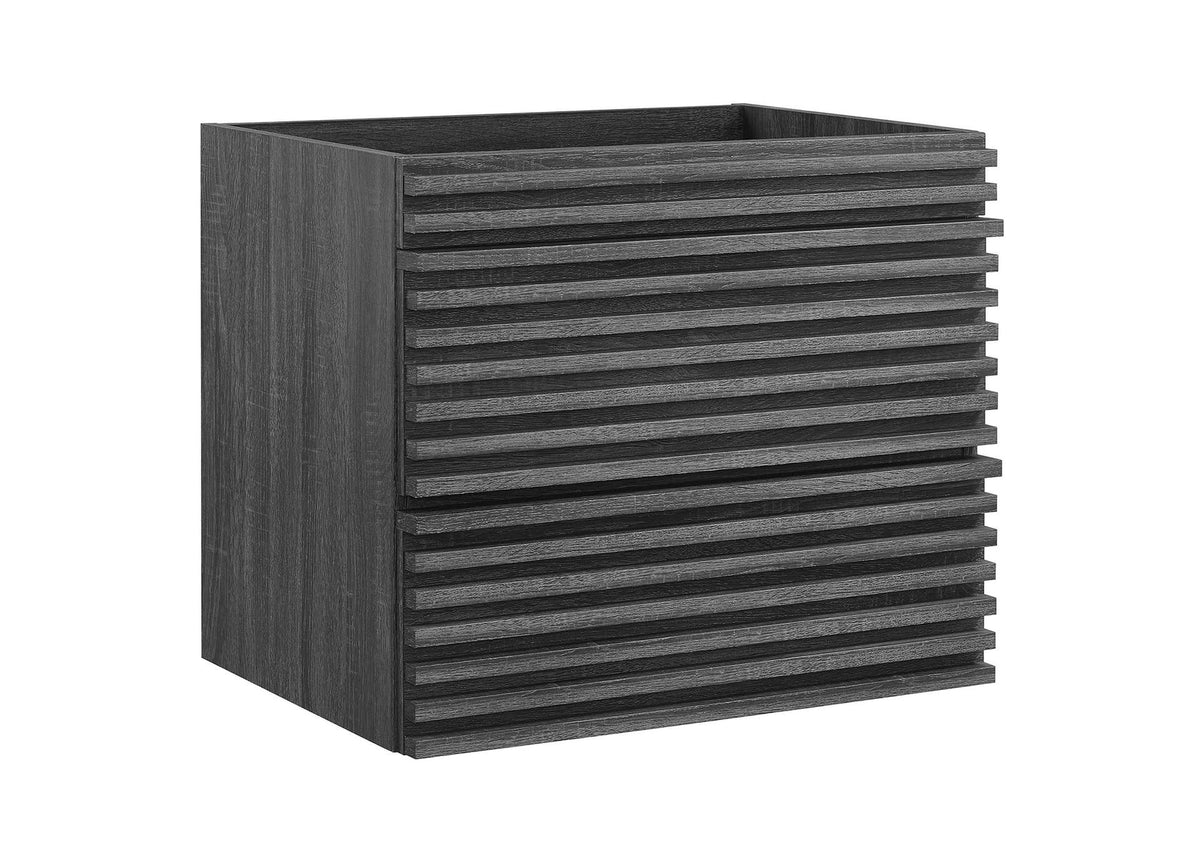 EEI-4338-CHA Render 24" Wall-Mount Bathroom Vanity Cabinet - Sink Basin Not Included - By Modway