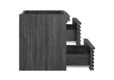 EEI-4338-CHA Render 24" Wall-Mount Bathroom Vanity Cabinet - Sink Basin Not Included - By Modway