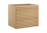 EEI-4338-OAK Render 24" Wall-Mount Bathroom Vanity Cabinet - Sink Basin Not Included - By Modway