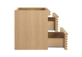 EEI-4338-OAK Render 24" Wall-Mount Bathroom Vanity Cabinet - Sink Basin Not Included - By Modway