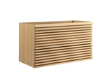 EEI-4339-OAK Render 36" Wall-Mount Bathroom Vanity Cabinet - Sink Basin Not Included - By Modway