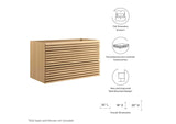 EEI-4339-OAK Render 36" Wall-Mount Bathroom Vanity Cabinet - Sink Basin Not Included - By Modway