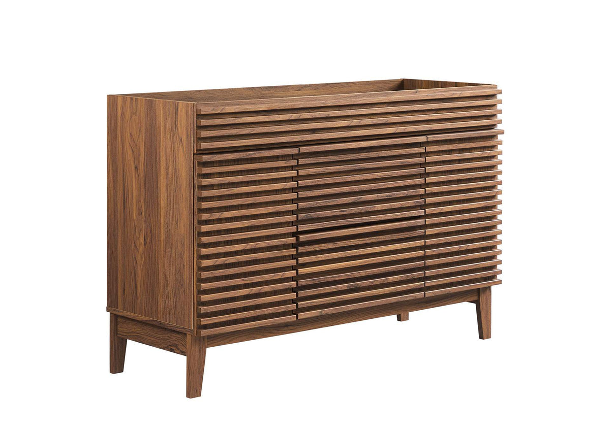 EEI-4341-WAL Render 48" Single Sink Compatible - Not Included - Bathroom Vanity Cabinet By Modway