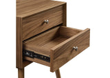 EEI-4343-WAL-WAL Ember Wood Nightstand With USB Ports By Modway