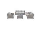 EEI-4355-LGR-GRY Conway 4-Piece Sunbrella® Outdoor Patio Wicker Rattan Furniture Set By Modway
