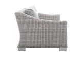 EEI-4355-LGR-GRY Conway 4-Piece Sunbrella® Outdoor Patio Wicker Rattan Furniture Set By Modway