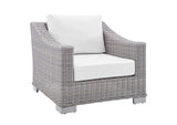 EEI-4355-LGR-WHI Conway 4-Piece Sunbrella® Outdoor Patio Wicker Rattan Furniture Set By Modway