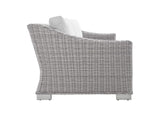 EEI-4359-LGR-WHI Conway 4-Piece Sunbrella® Outdoor Patio Wicker Rattan Furniture Set By Modway