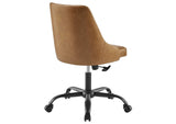 EEI-4372-BLK-TAN Designate Swivel Vegan Leather Office Chair By Modway