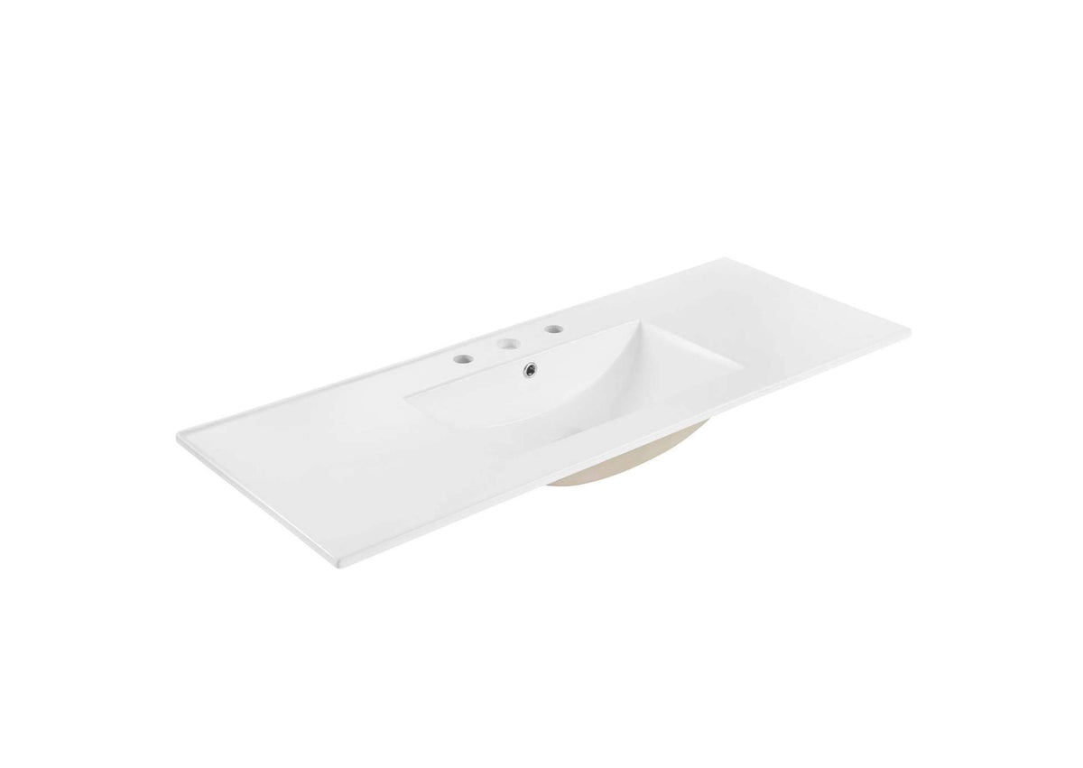 EEI-4375-WHI Cayman 48" Single Basin Bathroom Sink By Modway
