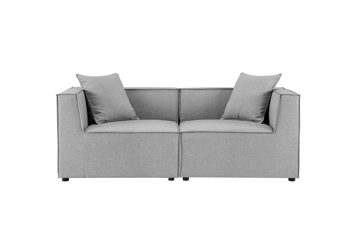 EEI-4377-GRY Saybrook 2-Piece Outdoor Patio Upholstered Sectional Sofa Loveseat By Modway