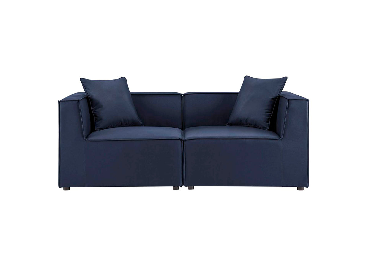 EEI-4377-NAV Saybrook 2-Piece Outdoor Patio Upholstered Sectional Sofa Loveseat By Modway