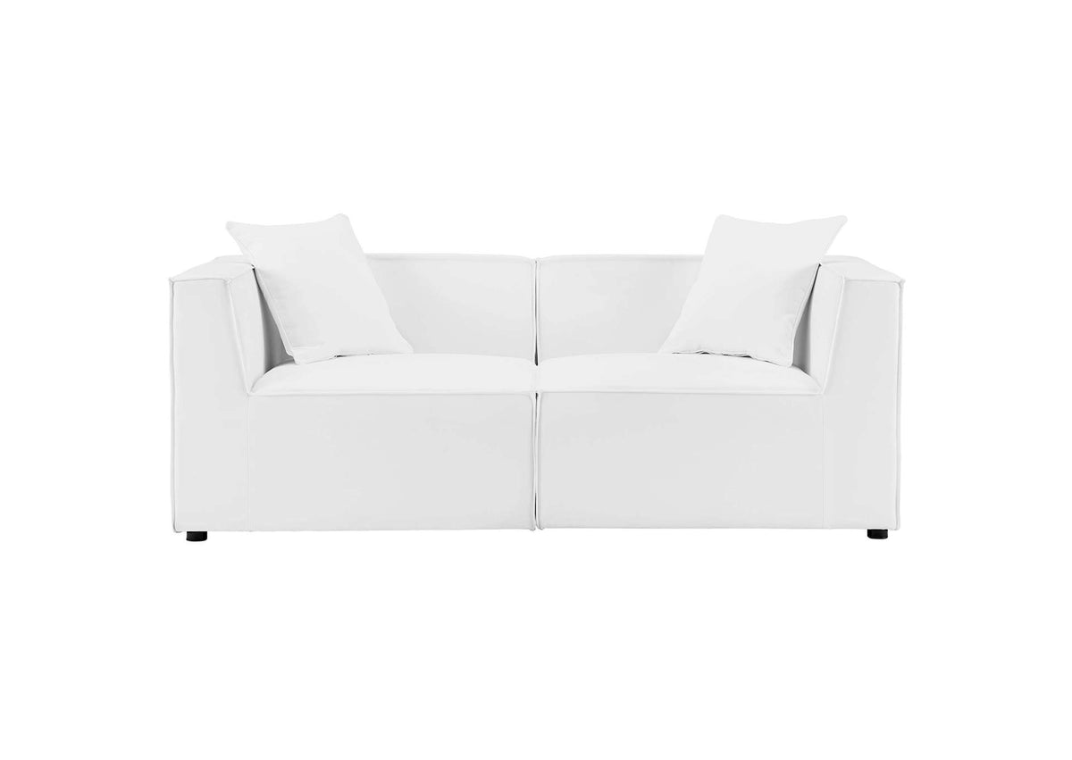 EEI-4377-WHI Saybrook 2-Piece Outdoor Patio Upholstered Sectional Sofa Loveseat By Modway