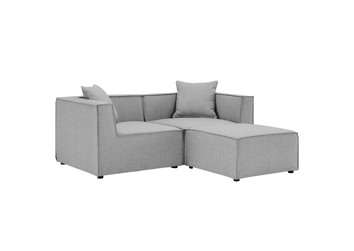 EEI-4378-GRY Saybrook Outdoor Patio Upholstered Loveseat And Ottoman Set By Modway