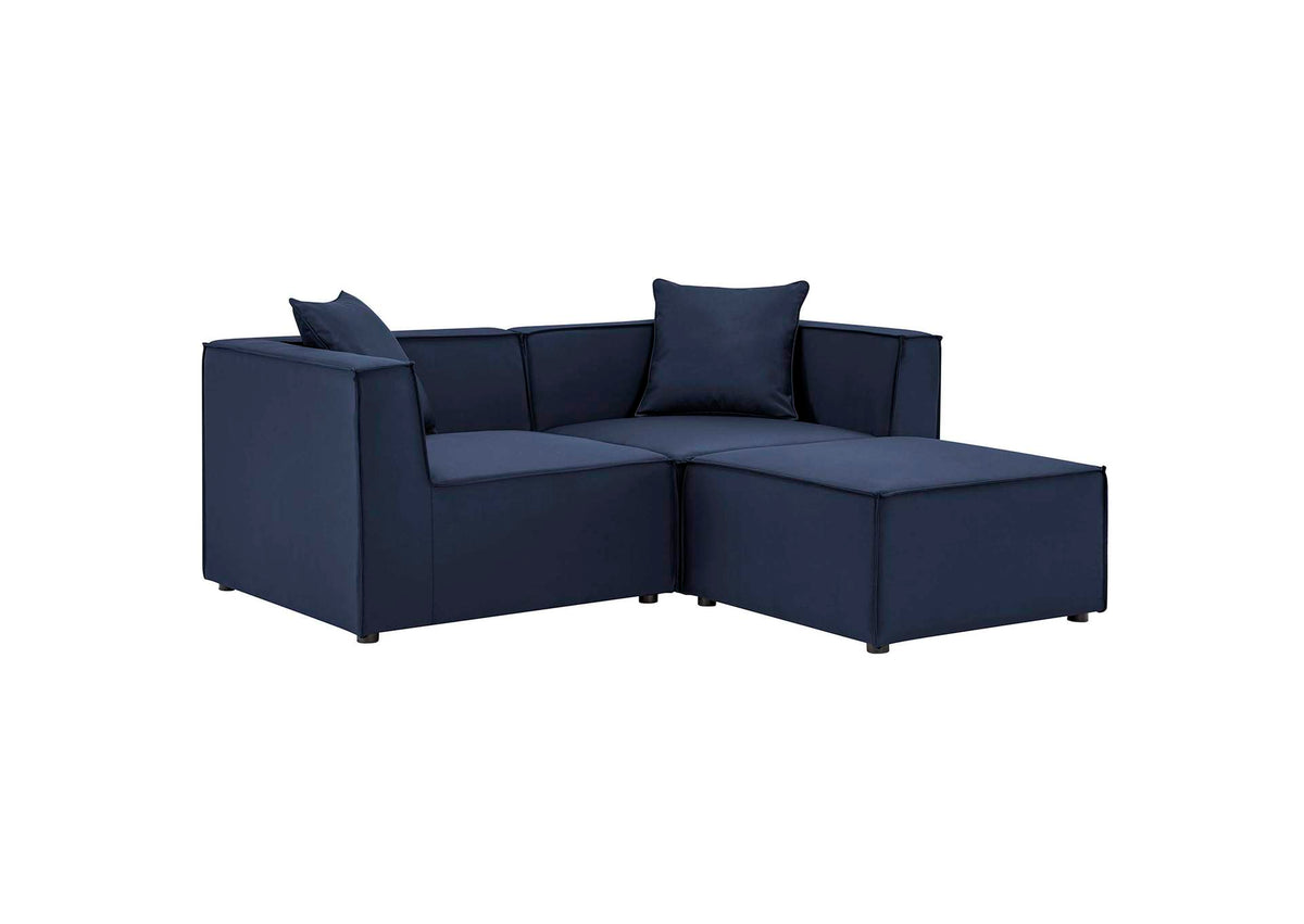 EEI-4378-NAV Saybrook Outdoor Patio Upholstered Loveseat And Ottoman Set By Modway