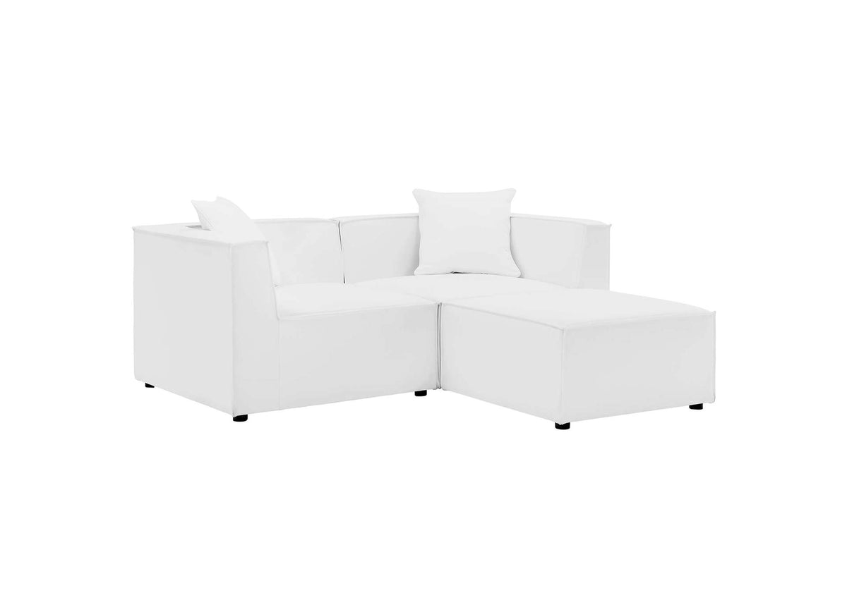 EEI-4378-WHI Saybrook Outdoor Patio Upholstered Loveseat And Ottoman Set By Modway