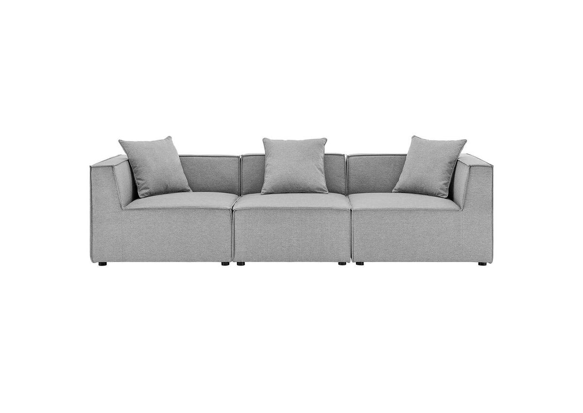 EEI-4379-GRY Saybrook 3-Piece Outdoor Patio Upholstered Sectional Sofa By Modway