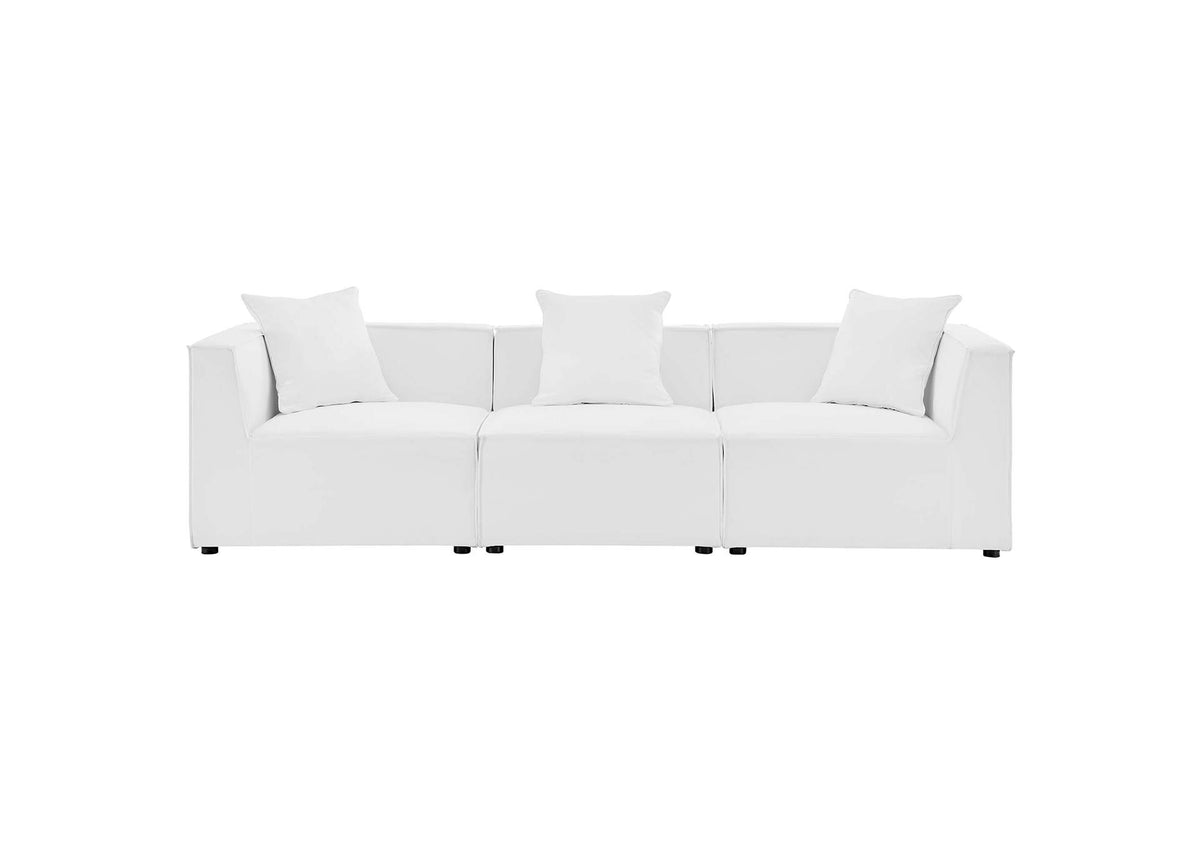 EEI-4379-WHI Saybrook 3-Piece Outdoor Patio Upholstered Sectional Sofa By Modway