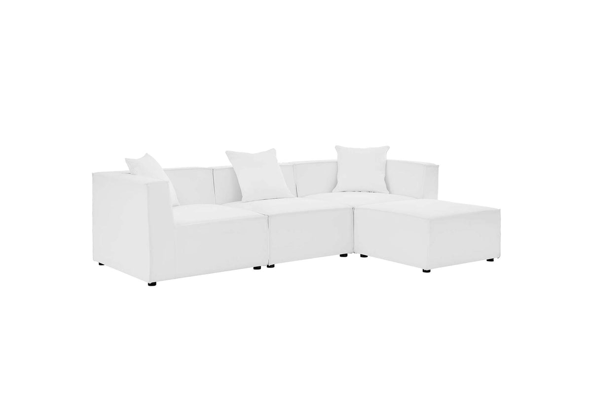 EEI-4380-WHI Saybrook 4-Piece Outdoor Patio Upholstered Sectional Sofa By Modway