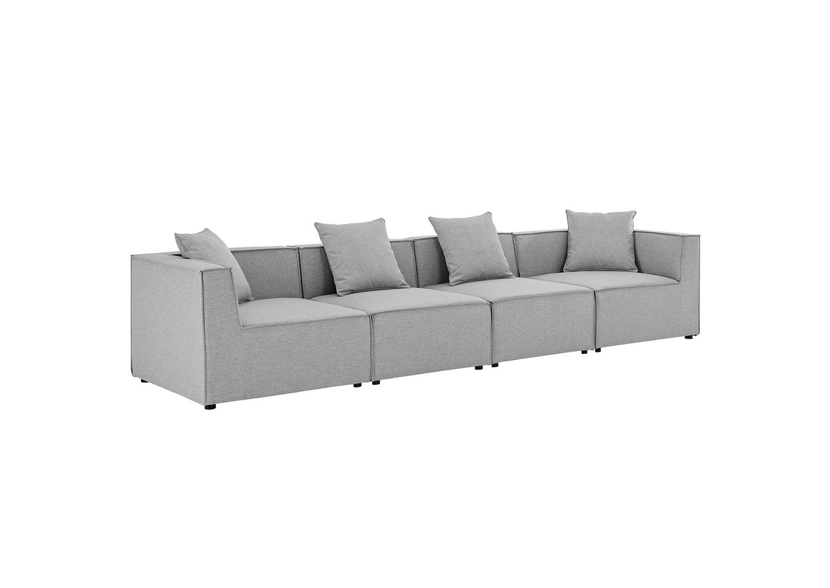 EEI-4381-GRY Saybrook 4-Piece Outdoor Patio Upholstered Sectional Sofa By Modway