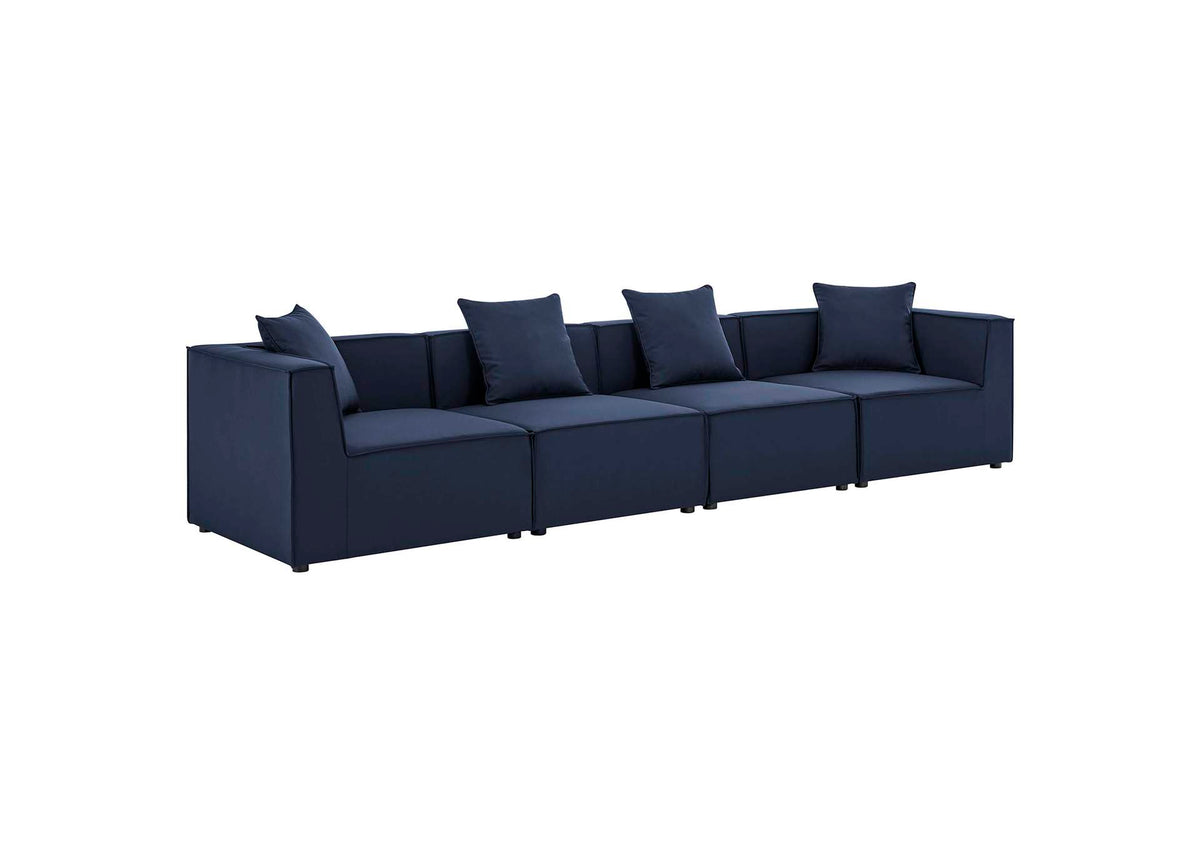 EEI-4381-NAV Saybrook 4-Piece Outdoor Patio Upholstered Sectional Sofa By Modway