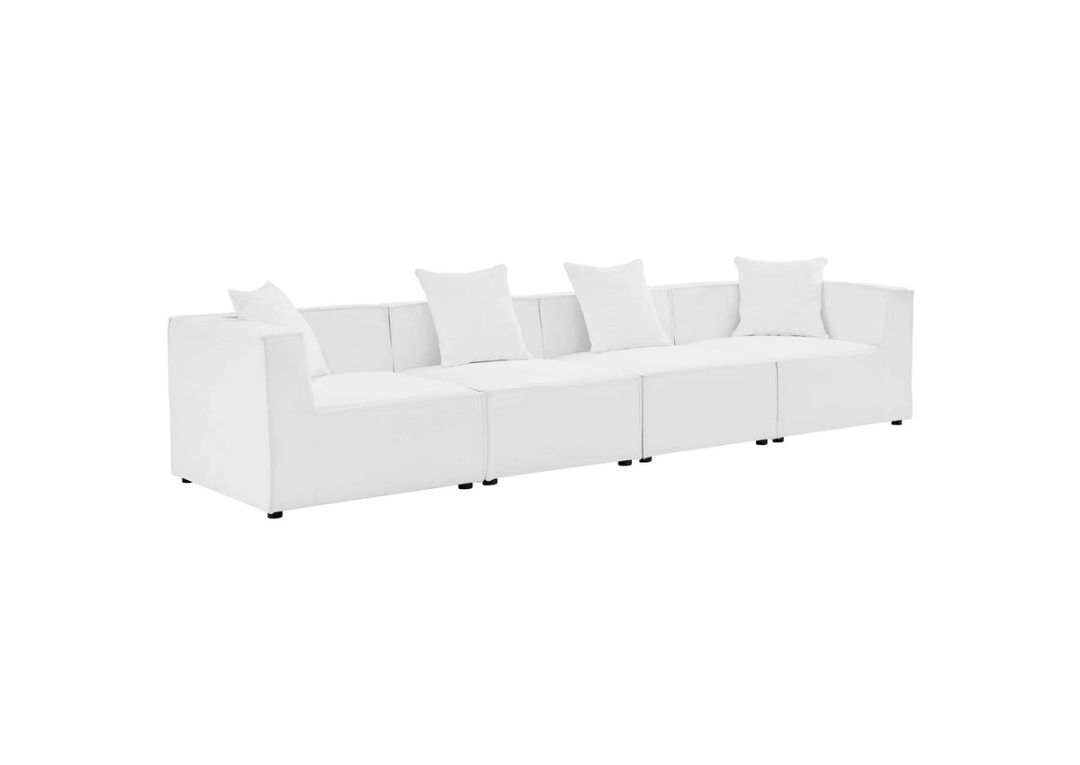 EEI-4381-WHI Saybrook 4-Piece Outdoor Patio Upholstered Sectional Sofa By Modway