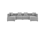 EEI-4383-GRY Saybrook 6-Piece Outdoor Patio Upholstered Sectional Sofa By Modway