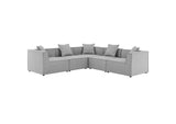 EEI-4384-GRY Saybrook 5 Piece Outdoor Patio Upholstered Sectional Sofa By Modway