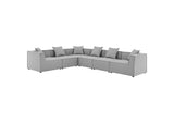 EEI-4385-GRY Saybrook 6-Piece Outdoor Patio Upholstered Sectional Sofa By Modway