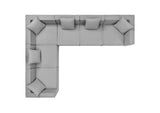 EEI-4385-GRY Saybrook 6-Piece Outdoor Patio Upholstered Sectional Sofa By Modway