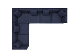 EEI-4385-NAV Saybrook 6-Piece Outdoor Patio Upholstered Sectional Sofa By Modway