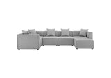 EEI-4386-GRY Saybrook 6-Piece Outdoor Patio Upholstered Sectional Sofa By Modway