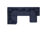 EEI-4386-NAV Saybrook 6-Piece Outdoor Patio Upholstered Sectional Sofa By Modway
