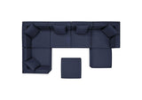 EEI-4387-NAV Saybrook 7-Piece Outdoor Patio Upholstered Sectional Sofa By Modway